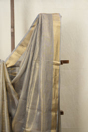 Golden Blue Tissue Tussar Silk Saree - SRGBTTSS538