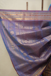 Sky Blue Gadwal Cotton Silk Saree - SRSBGCSS167