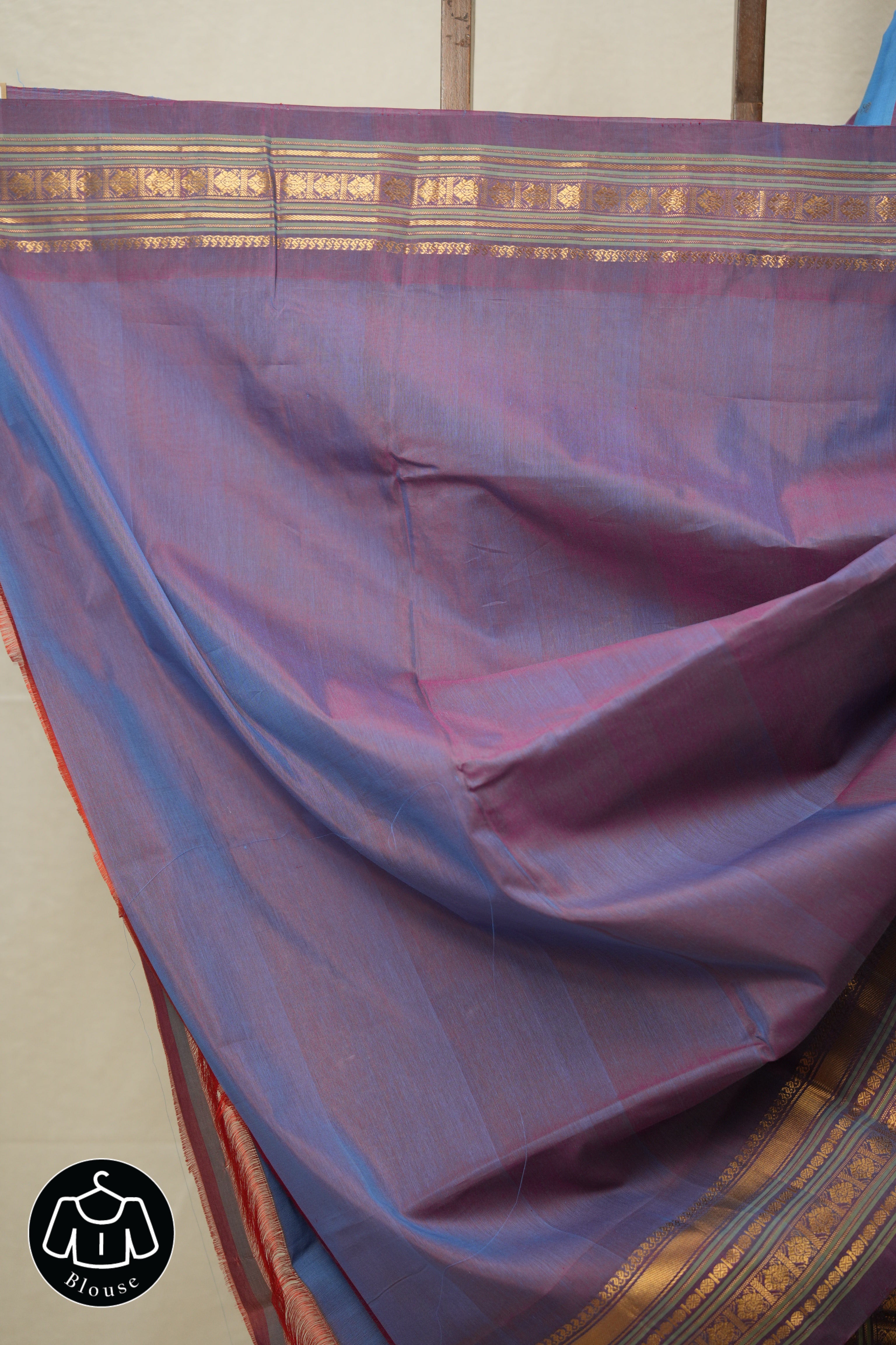 Sky Blue Gadwal Cotton Silk Saree - SRSBGCSS167