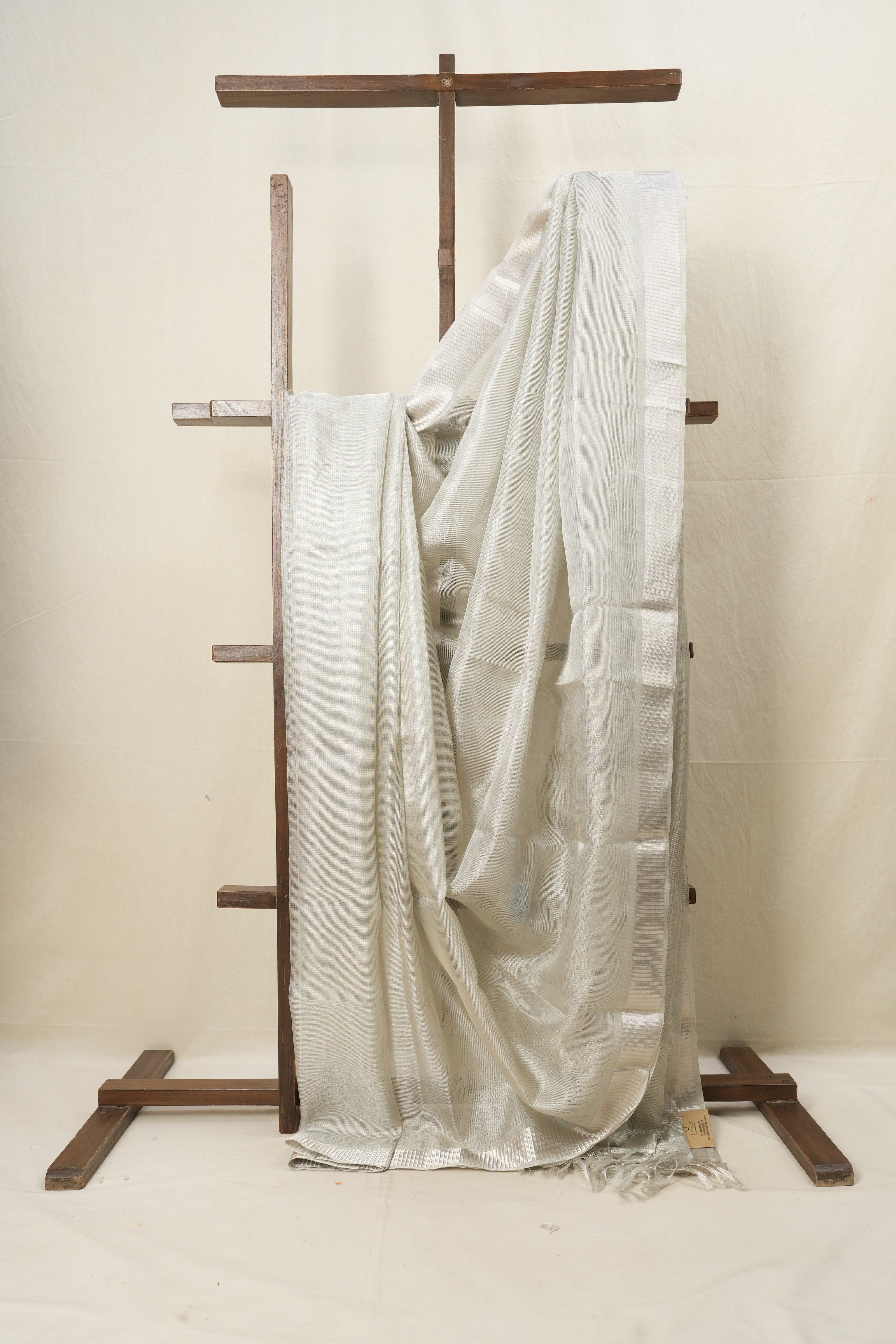 Silver Tissue Tussar Silk Saree - SRSTTSS537