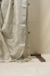 Silver Tissue Tussar Silk Saree - SRSTTSS537