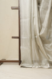 Silver Tissue Tussar Silk Saree - SRSTTSS537