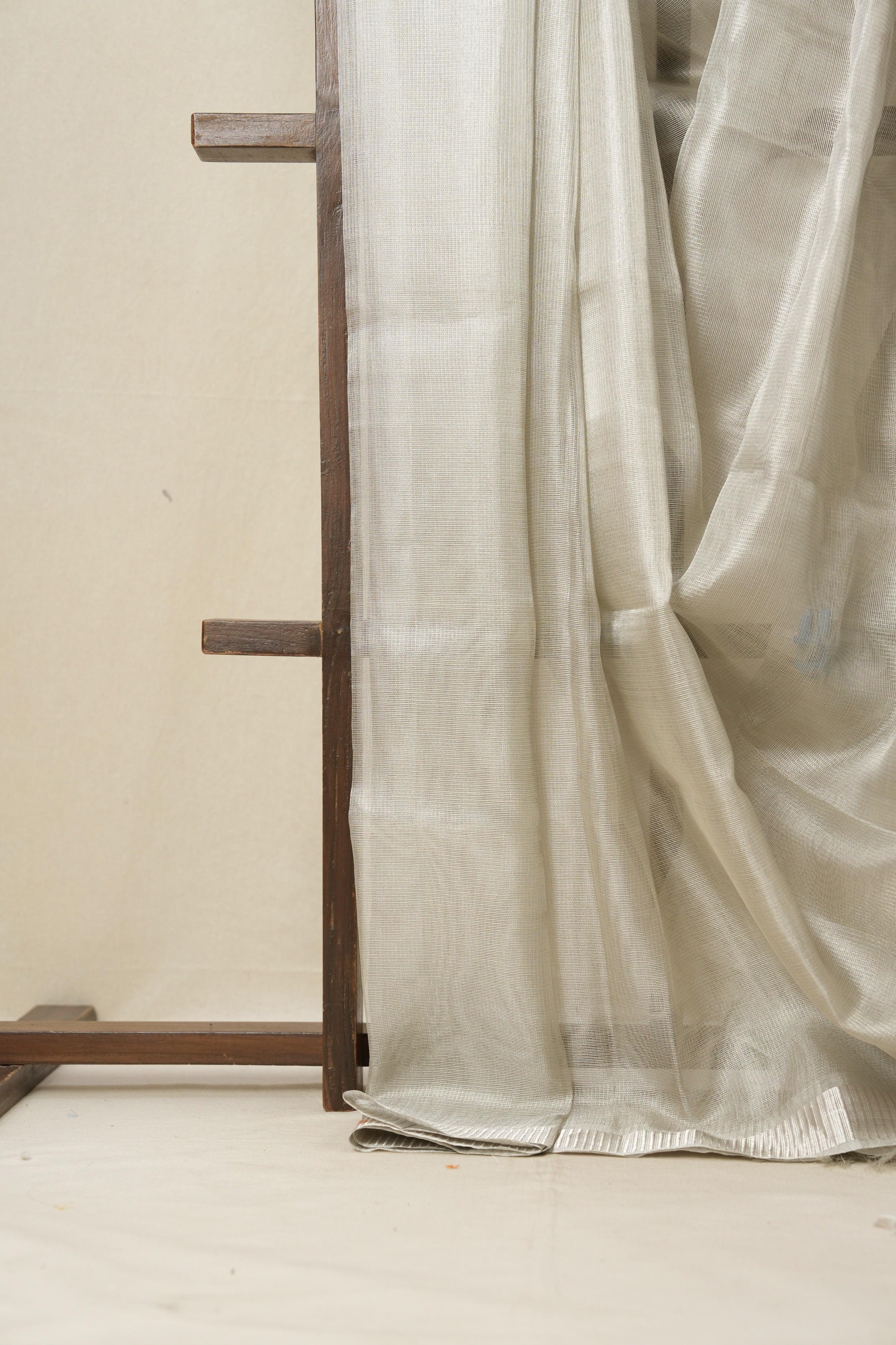 Silver Tissue Tussar Silk Saree - SRSTTSS537