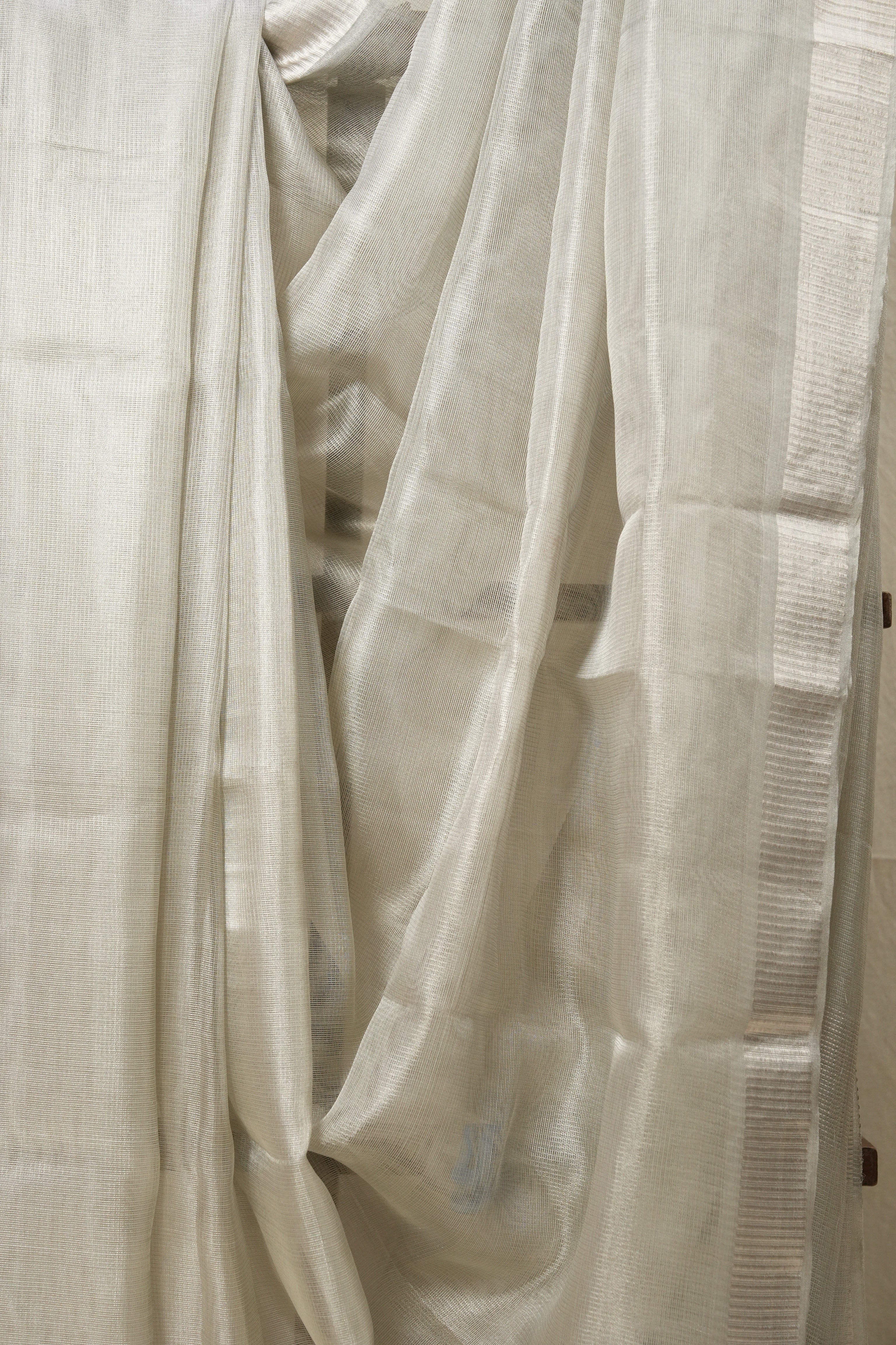 Silver Tissue Tussar Silk Saree - SRSTTSS537