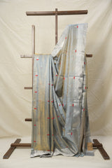 Sea Blue Chanderi Tissue Silk Saree - SRSBCTS362