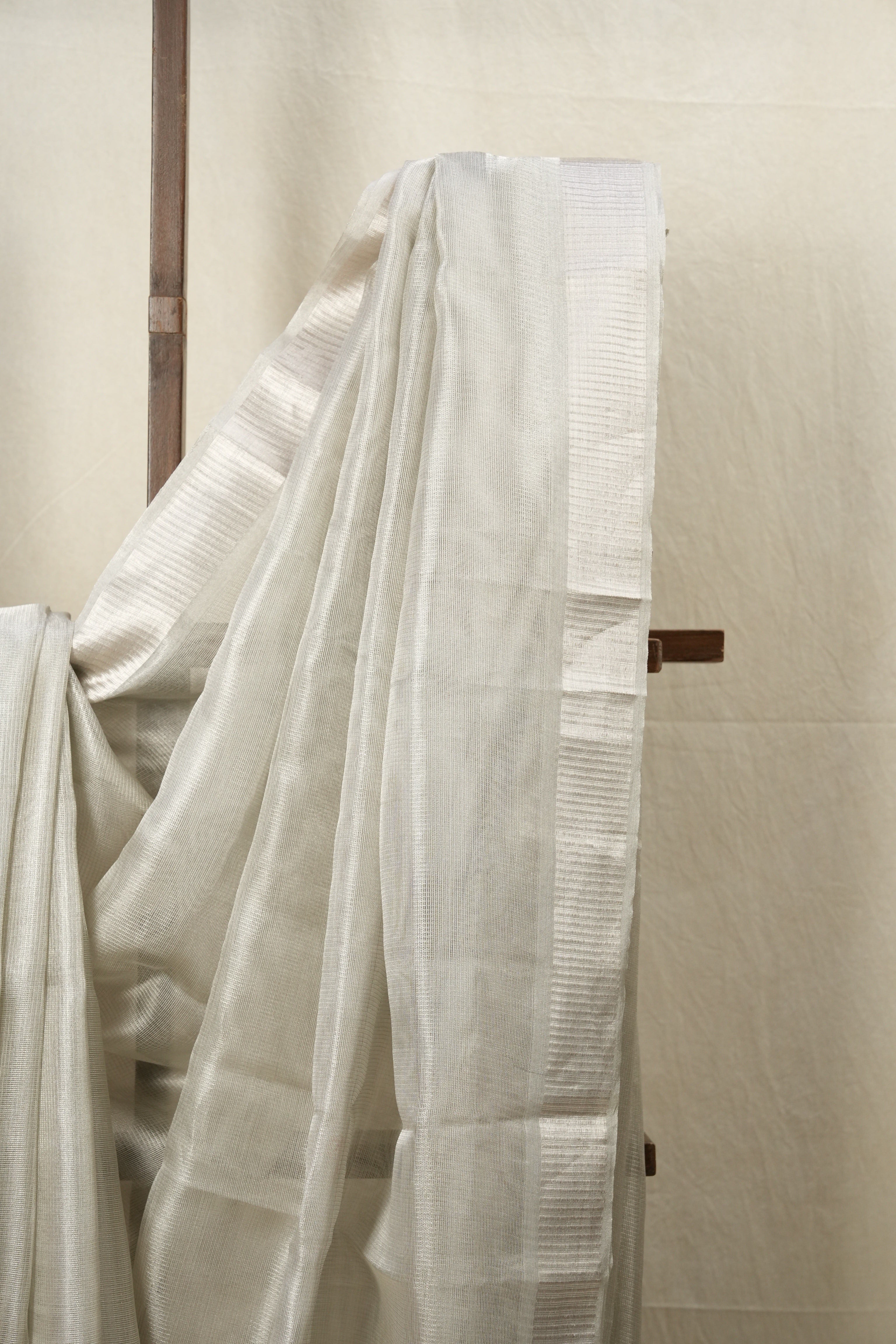 Silver Tissue Tussar Silk Saree - SRSTTSS537