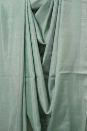 Mint Green Tissue Linen Saree With Tassels - SRMGTLS275