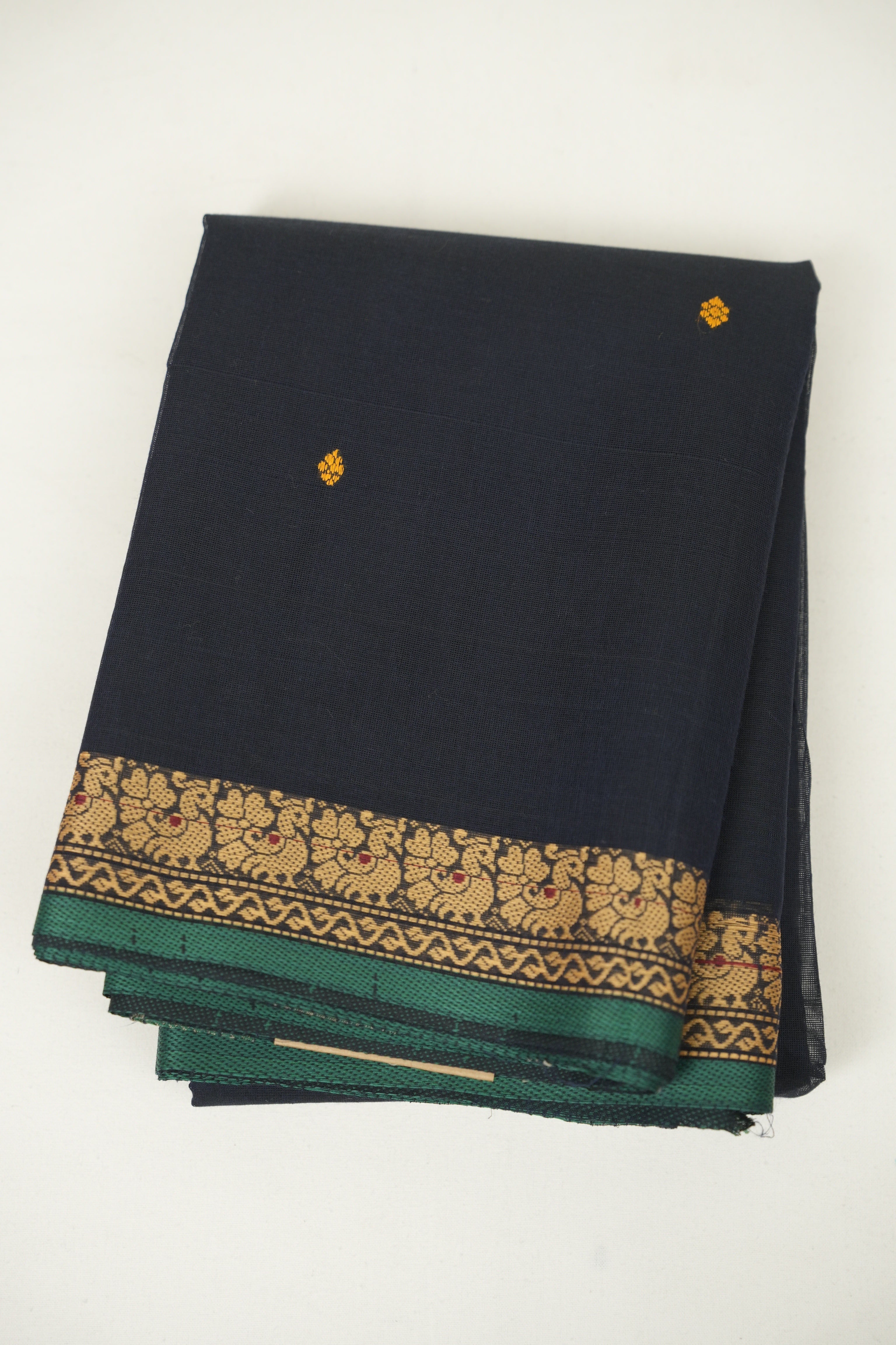 Navy Blue kanchi Cotton Saree - SRNBKCS1416