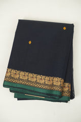 Navy Blue kanchi Cotton Saree - SRNBKCS1416