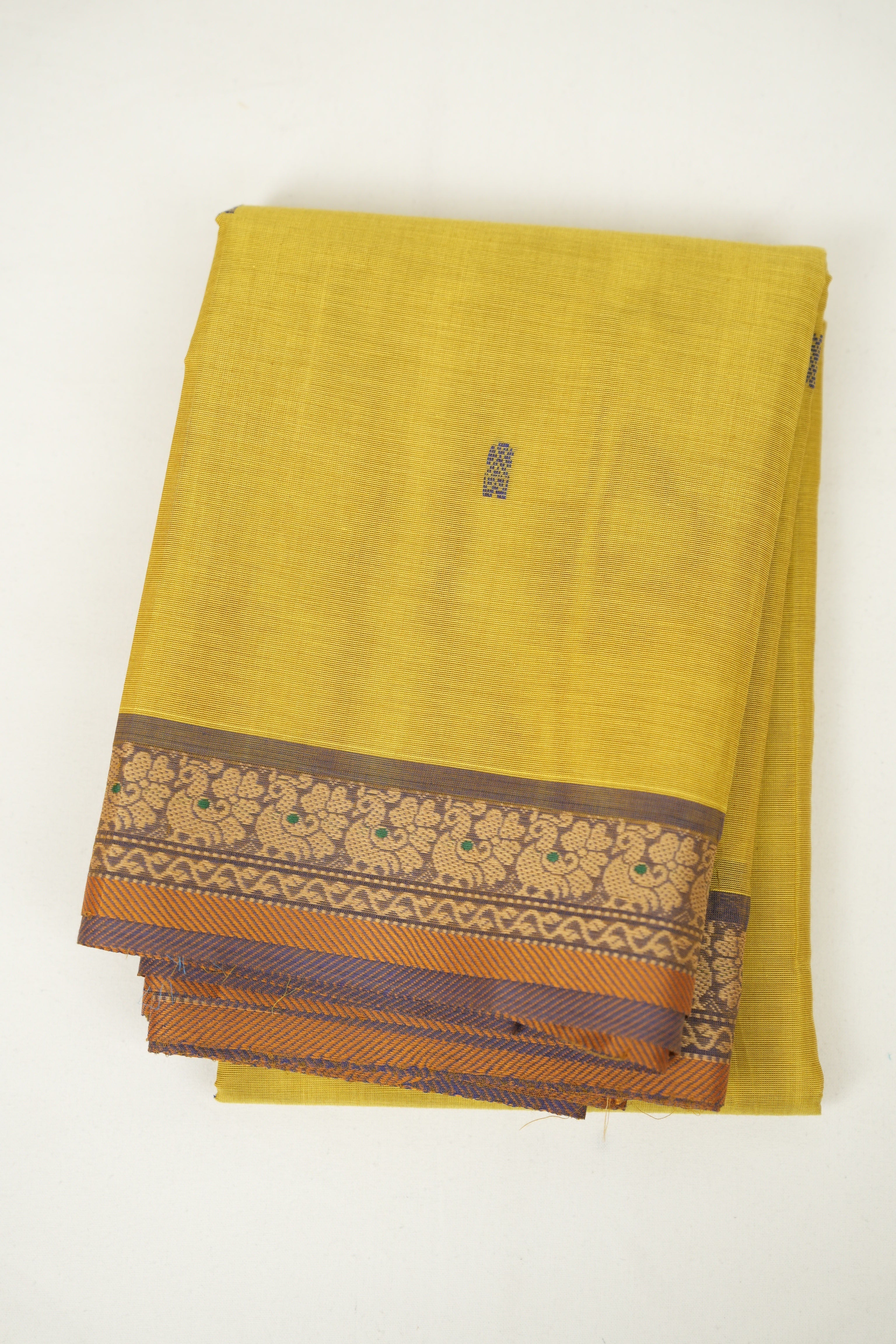 Lemon Yellow Kanchi Cotton Saree - SRLYKCS1457