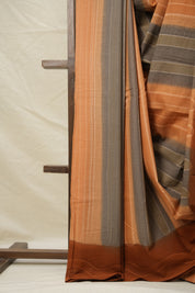 Orange Grey Cotton Saree - SROGCS3074