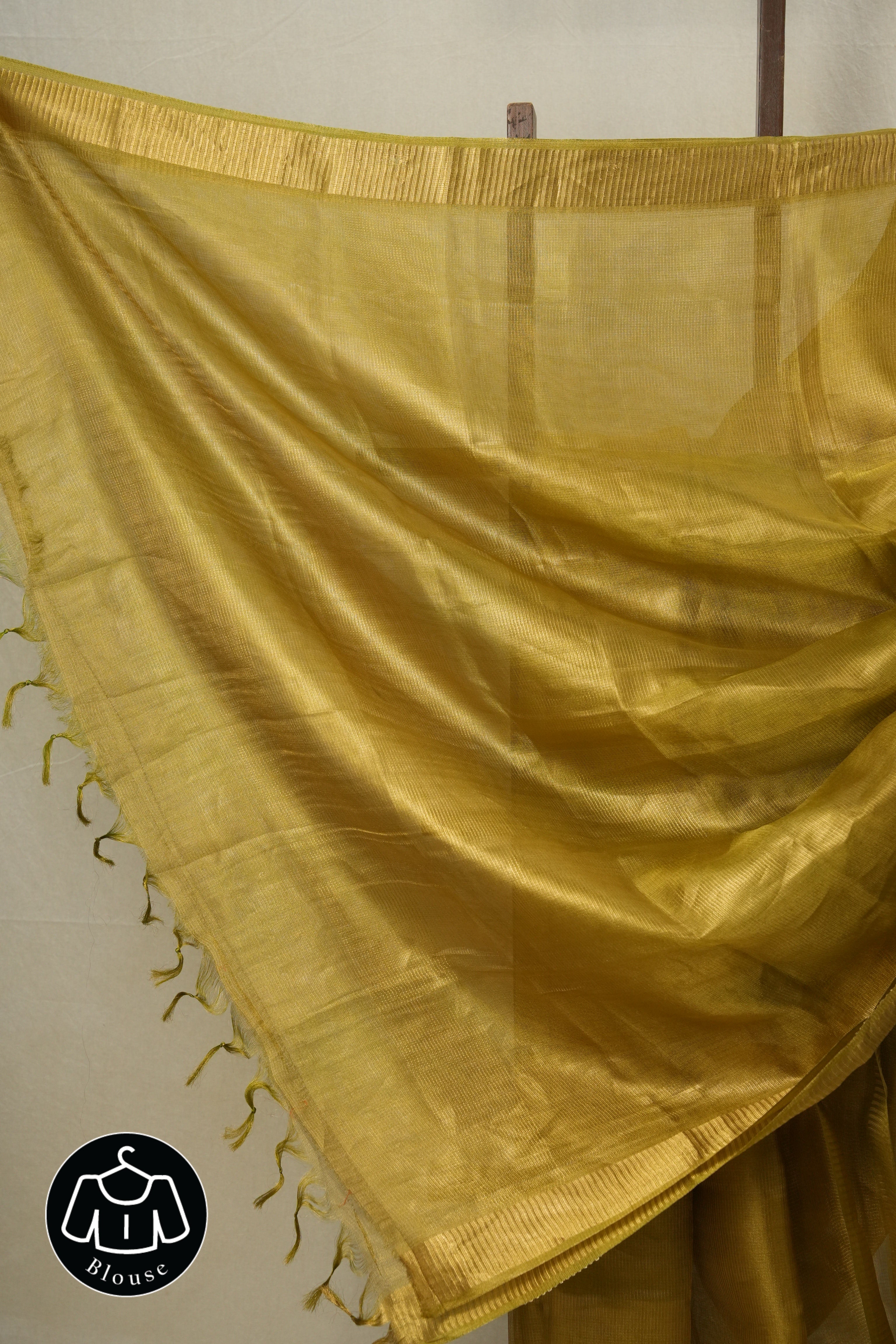 Olive-Gold Tissue Tussar Silk Saree - SROGTTSS530