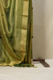 Green-Gold Tissue Tussar Silk Saree - SRGGTTSS529