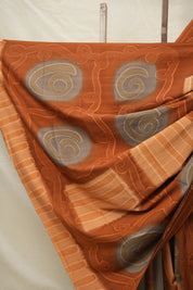 Orange Grey Cotton Saree - SROGCS3074
