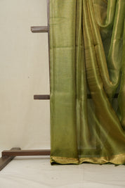 Green-Gold Tissue Tussar Silk Saree - SRGGTTSS529