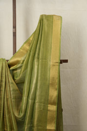 Green-Gold Tissue Tussar Silk Saree - SRGGTTSS529