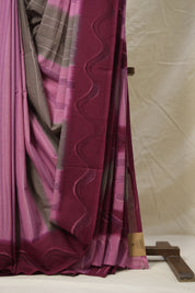 Plum Pink Cotton Saree - SRPPCS3076