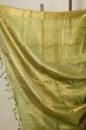 Green-Gold Tissue Tussar Silk Saree - SRGGTTSS529
