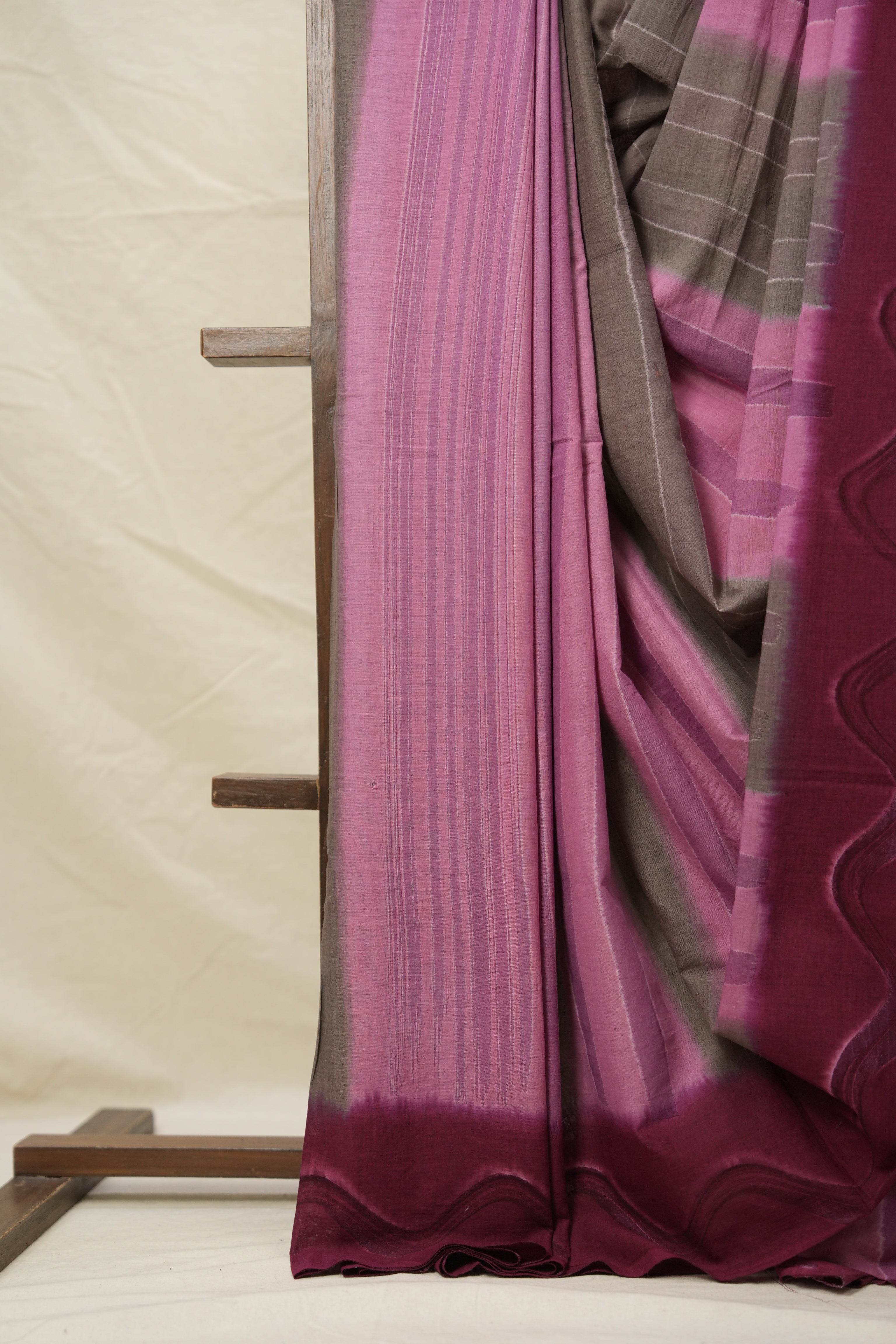 Plum Pink Cotton Saree - SRPPCS3076