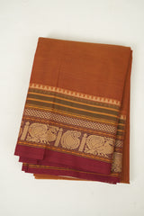 Brick Kanchi Cotton Saree - SRBKCS1487
