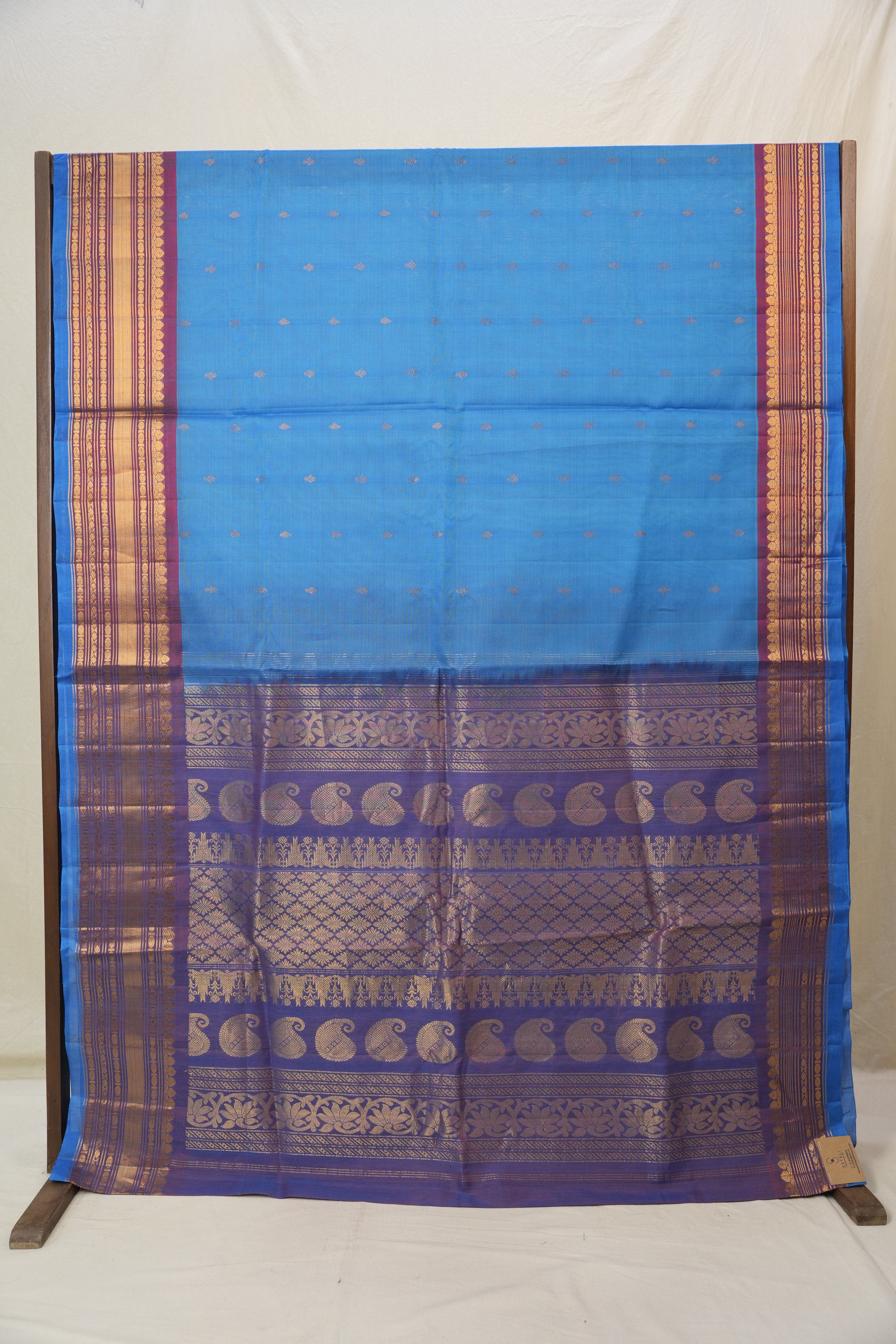 Blue Gadwal Cotton Silk Saree - SRBGCSS190
