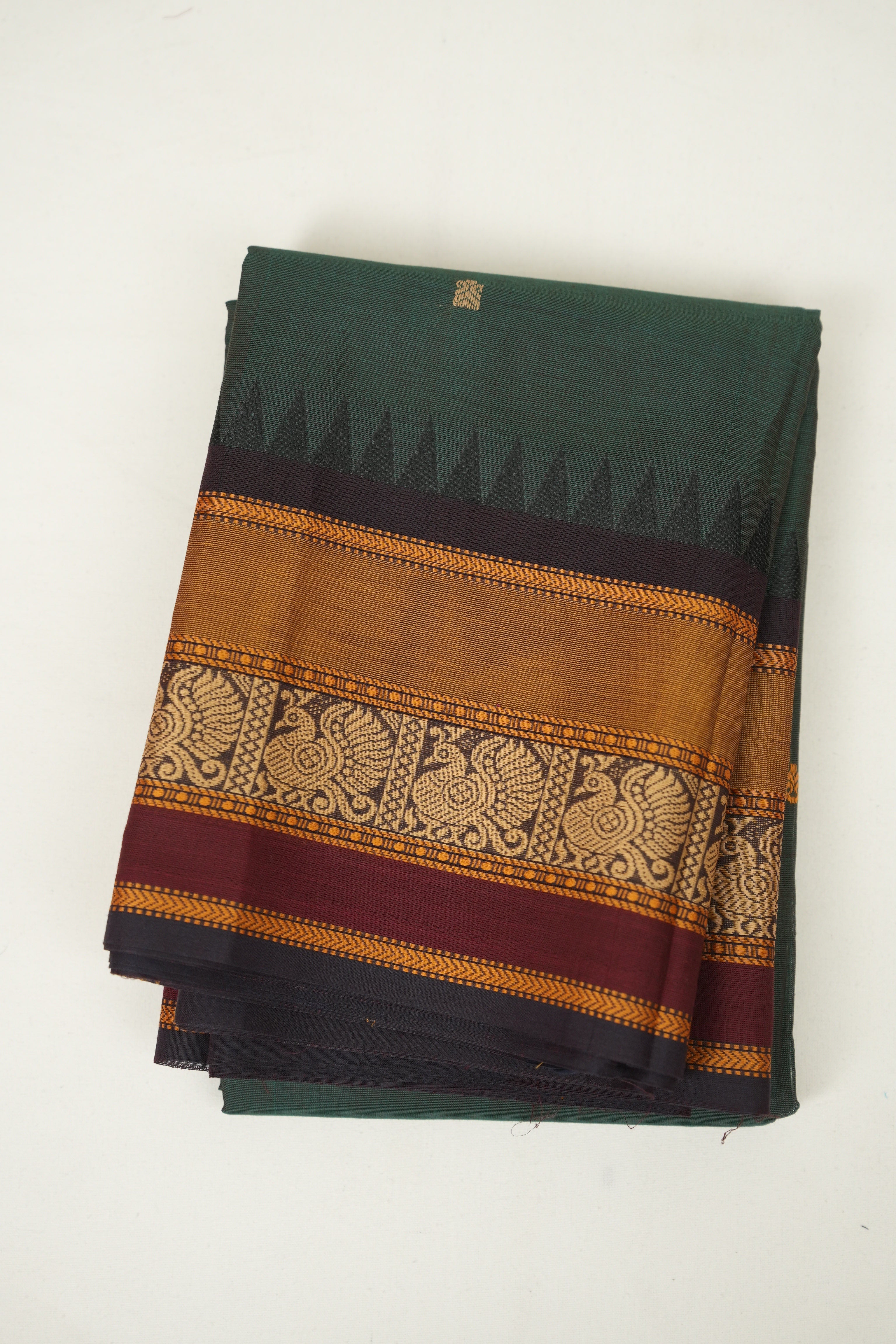 Green Kanchi Cotton Saree - SRGKCS1396