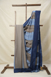 Indigo Blue Cotton Saree - SRIBCS3075