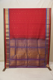 Red Gadwal Cotton Silk Saree - SRRGCSS189