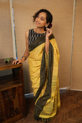 Yellow Bengal Cotton Saree - SRYBCS136