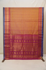 Two Tone Gold Gadwal Cotton Silk Saree - SRTTGGCSS193