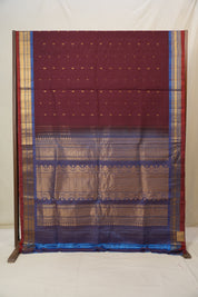 Wine Gadwal Cotton Silk Saree - SRWGCSS194
