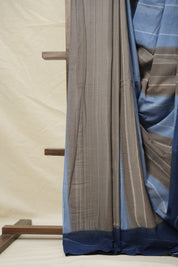 Indigo Blue Cotton Saree - SRIBCS3075