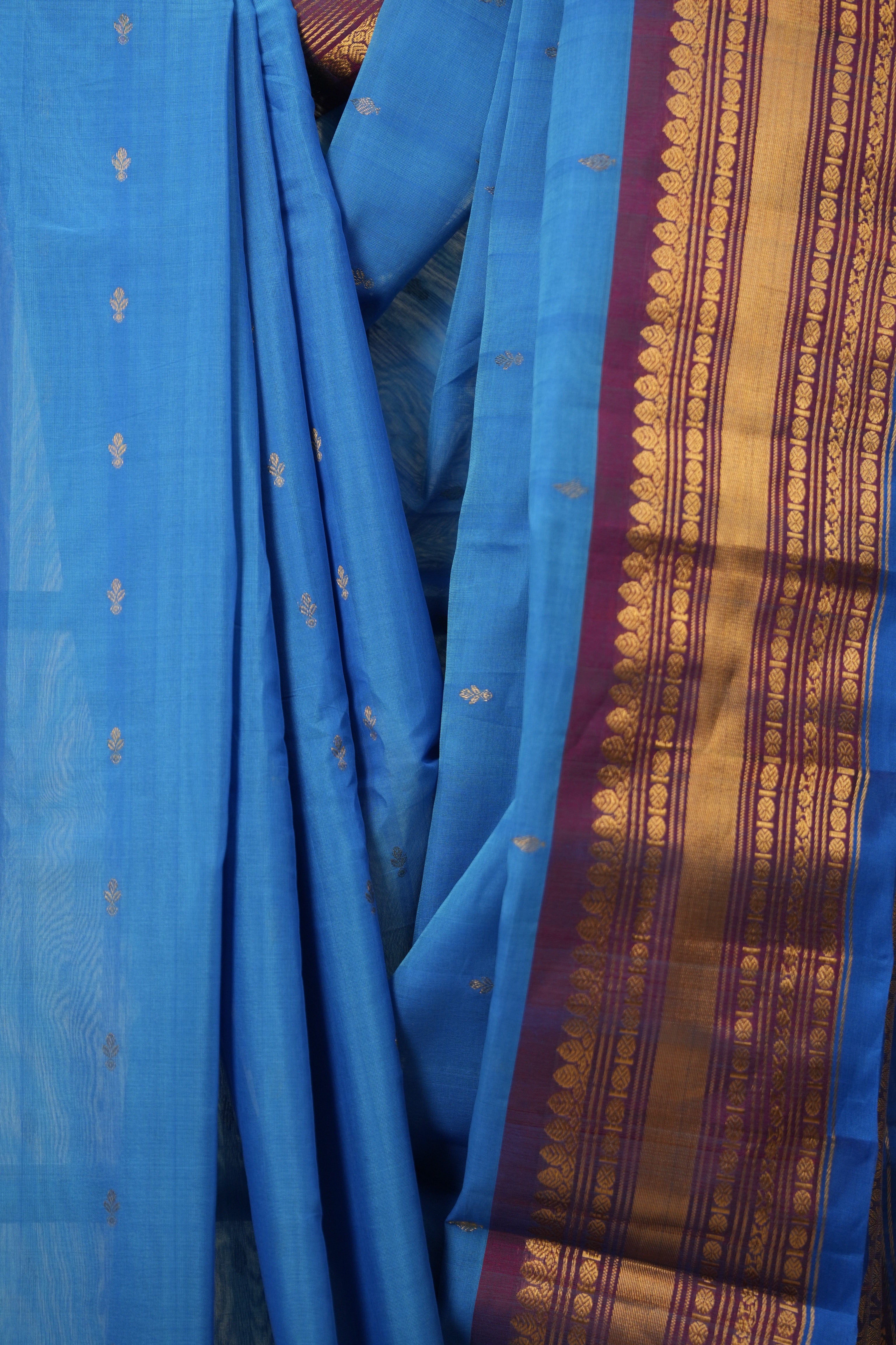 Blue Gadwal Cotton Silk Saree - SRBGCSS156