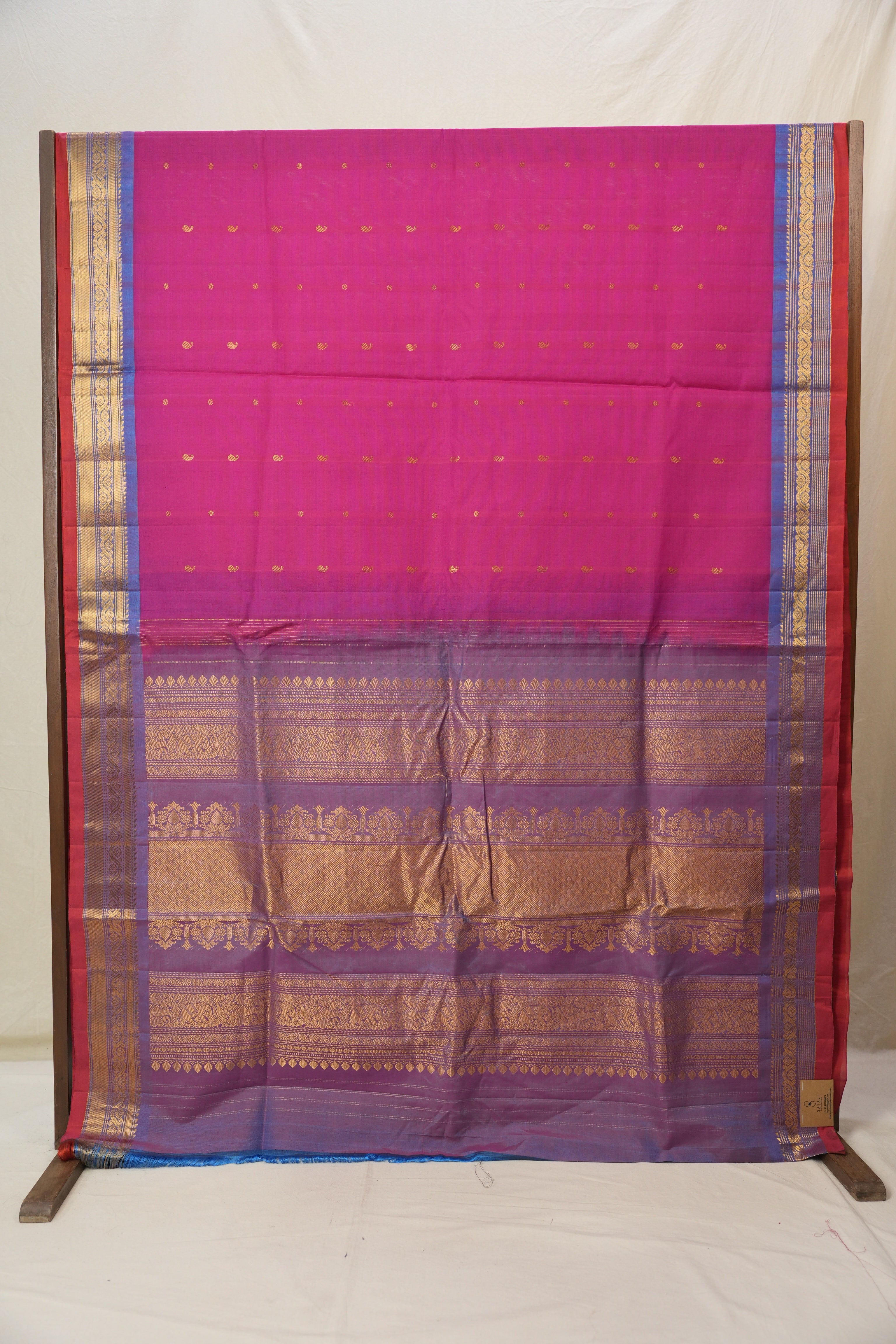 Rani Pink Gadwal Cotton Silk Saree - SRRPGCSS186