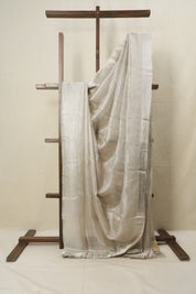 Silver Tissue Tussar Silk Saree - SRSTTSS527