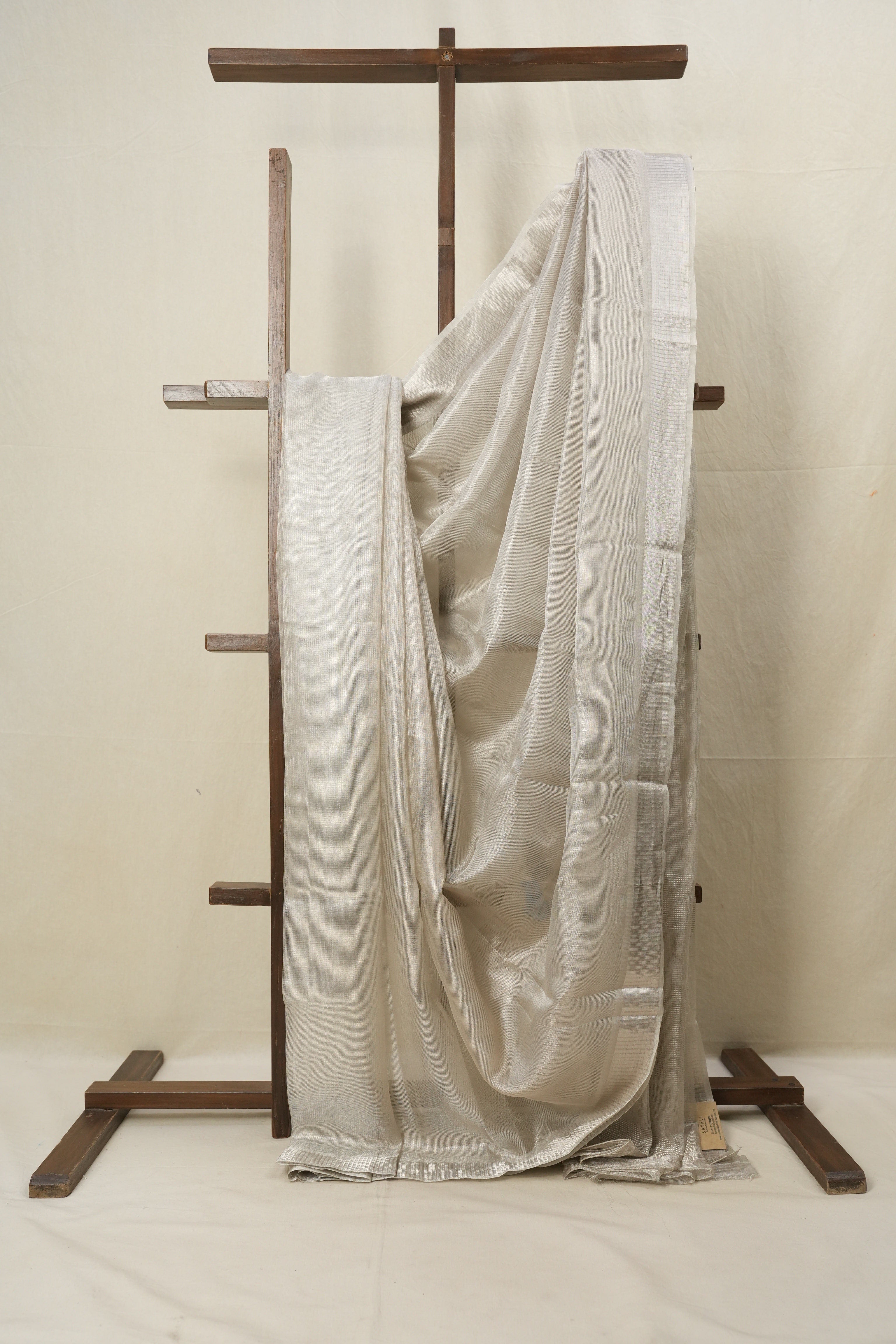 Silver Tissue Tussar Silk Saree - SRSTTSS527