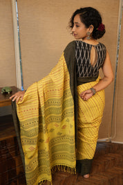 Yellow Bengal Cotton Saree - SRYBCS136