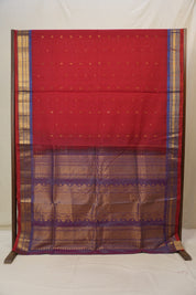 Red Gadwal Cotton Silk Saree - SRRGCSS187