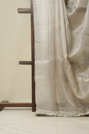 Silver Tissue Tussar Silk Saree - SRSTTSS527