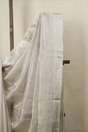 Silver Tissue Tussar Silk Saree - SRSTTSS527