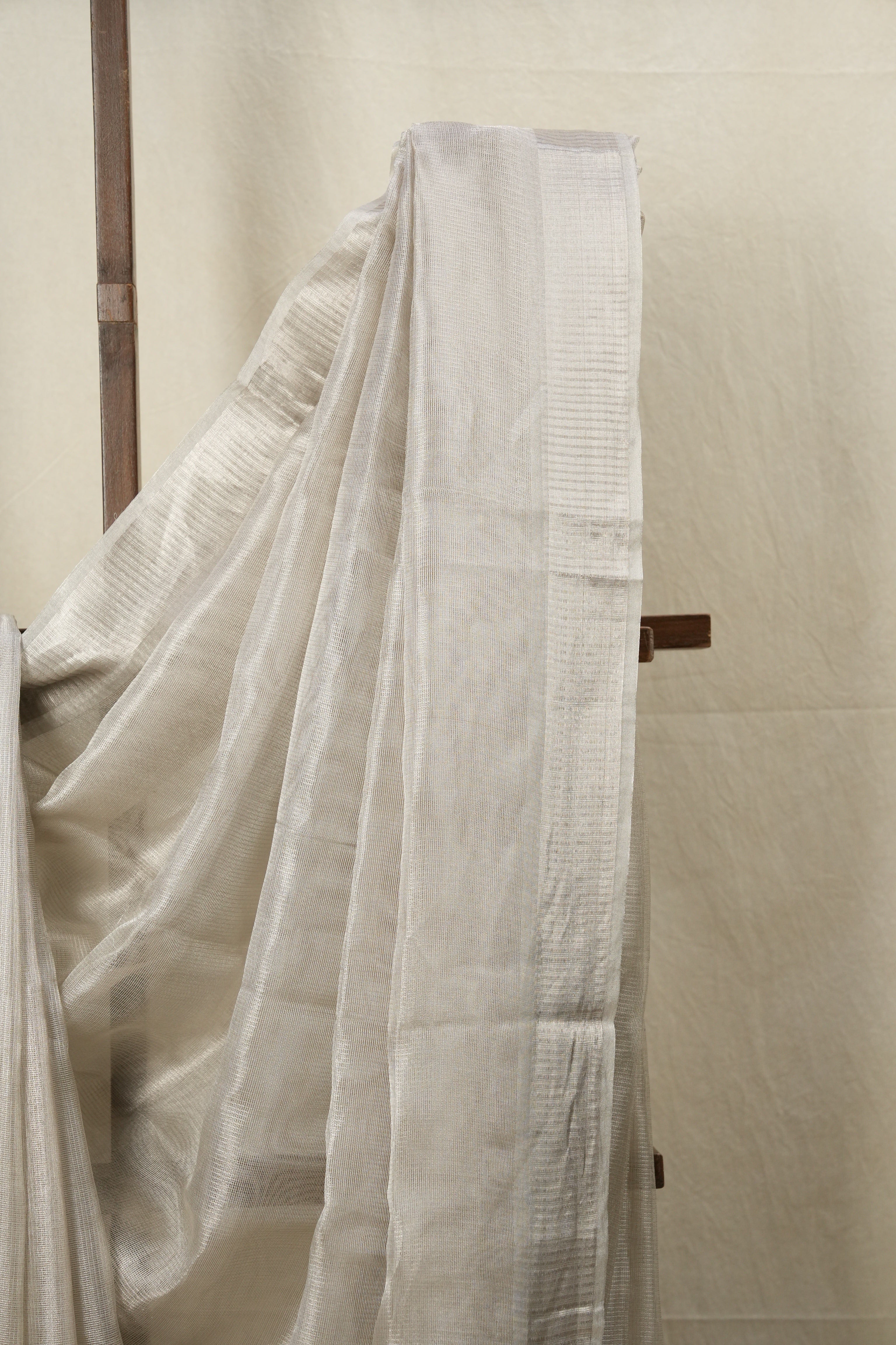 Silver Tissue Tussar Silk Saree - SRSTTSS527