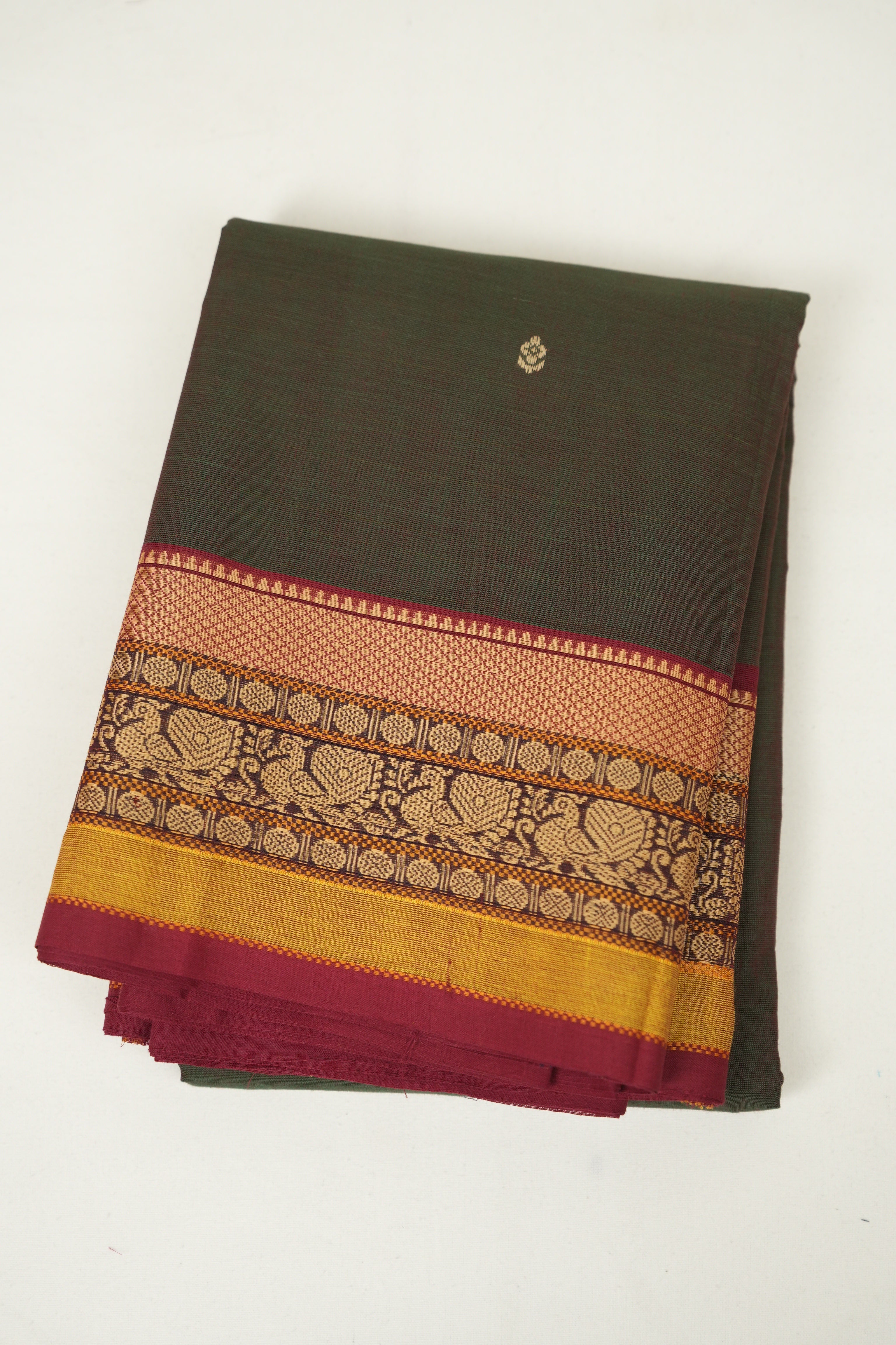 Dual Tone Green Kanchi Cotton Saree - SRDTGKCS1411