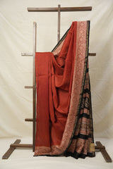 Red HBP Cotton Silk Saree With Chanderi Border - SRRCSS1393