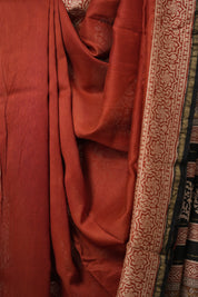 Red HBP Cotton Silk Saree With Chanderi Border - SRRCSS1393