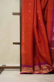 Red Gadwal Cotton Silk Saree - SRRGCSS149
