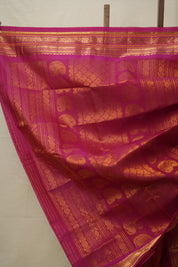 Red Gadwal Cotton Silk Saree - SRRGCSS149