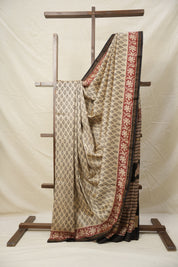 Cream HBP Cotton Silk Saree With Chanderi Border - SRCCSS1392