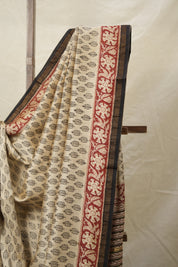 Cream HBP Cotton Silk Saree With Chanderi Border - SRCCSS1392