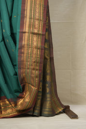 Green Gadwal Cotton Silk Saree - SRGGCSS163