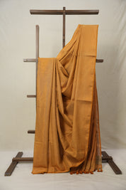 Bronze Tissue Linen Saree With Tassels - SRBTLS283
